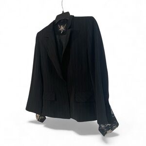 Bestini Pairs Unique mesh sleeves 2 front pocket Stripe Blazer